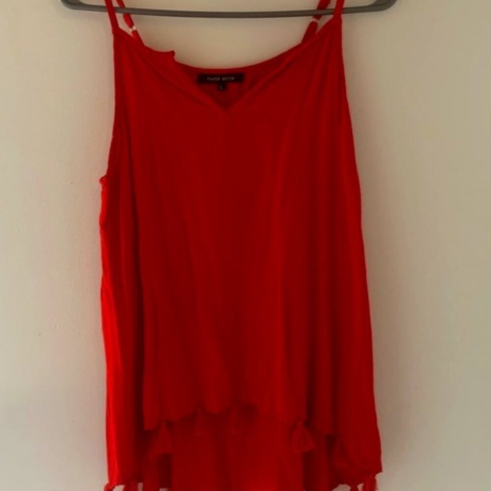 Red tank top with tassels